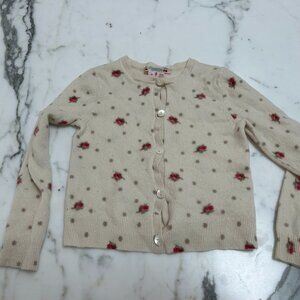 Bonpoint Cashmere Floral Cardigan